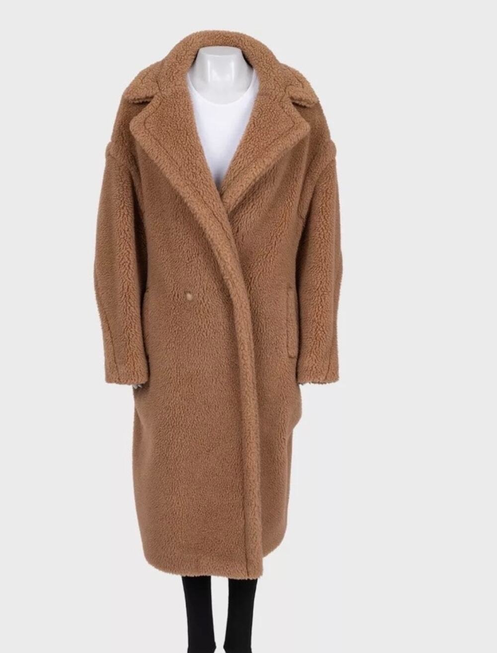 Max Mara Camel Wool & Silk Oversize Teddy Coat Sz.L